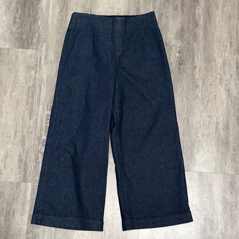 SPANX Zero Waistband Cropped Wide Leg Jeans Size Large - Picture 5 of 13